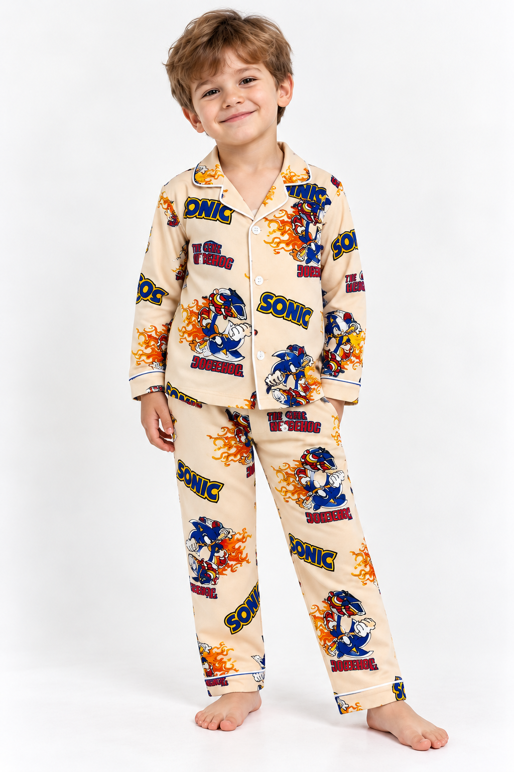 ÖN SİPARİŞTİR Sonic Baskılı Erkek Çocuk Pijama