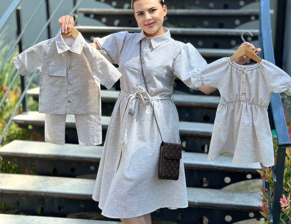 Anne ile çocuk için açık renk kombin